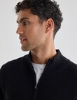 North South Merino Merino Milano 1/4 Zip Jumper, Black product photo View 04 S