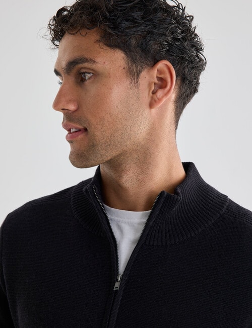 North South Merino Merino Milano 1/4 Zip Jumper, Black product photo View 04 L
