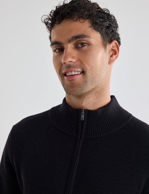 North South Merino Merino Milano 1/4 Zip Jumper, Black product photo View 06 L