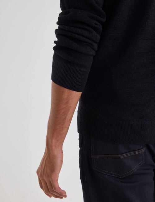 North South Merino Merino Milano 1/4 Zip Jumper, Black product photo View 07 L
