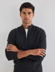 North South Merino Milano 1/4 Zip Jumper, Charcoal, Size L product photo