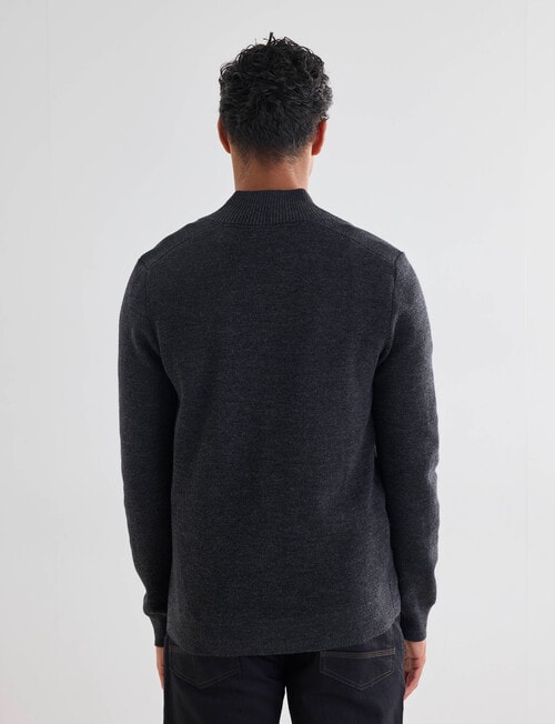 North South Merino Milano 1/4 Zip Jumper, Charcoal, Size L product photo View 02 L