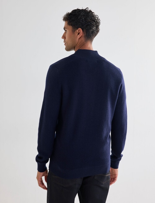 North South Merino Merino Milano Full Zip Jumper, Navy product photo View 02 L