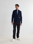 North South Merino Merino Milano Full Zip Jumper, Navy product photo View 03 S