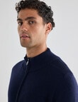 North South Merino Merino Milano Full Zip Jumper, Navy product photo View 07 S