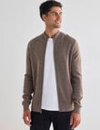 North South Merino Merino Milano Full Zip Jumper, Fawn product photo View 04 S