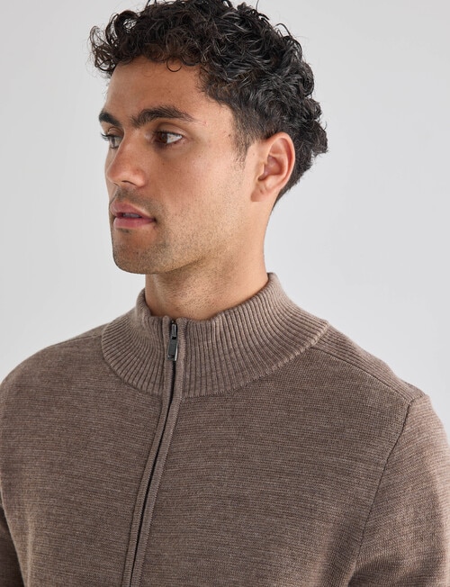 North South Merino Merino Milano Full Zip Jumper, Fawn product photo View 07 L