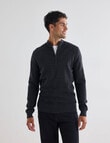North South Merino Merino Milano 1/4 Zip Jumper, Charcoal product photo View 06 S