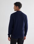 North South Merino Merino Milano Full Zip Jumper, Navy product photo View 02 S