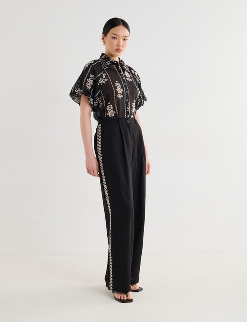 State of play Onyx Embroidered Pants, Black product photo View 03 L