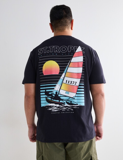 Gasoline King Size St Tropez Tee, Black product photo View 02 L