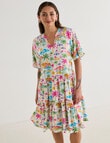 Zest Holiday Flutter Tiered Dress, Beach Print product photo