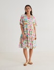 Zest Holiday Flutter Tiered Dress, Beach Print product photo View 03 S