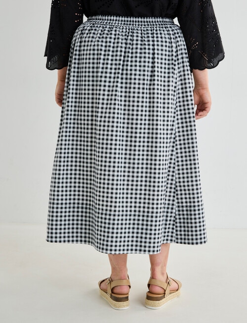 Studio Curve Gingham Skirt, Black product photo View 02 L