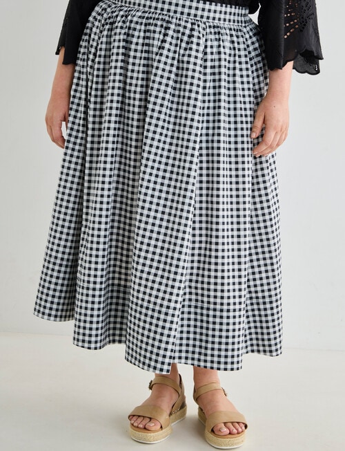 Studio Curve Gingham Skirt, Black product photo View 03 L