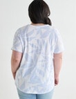 Studio Curve Organic Cotton Floral Print Scoop Neck Tee, Blue product photo View 02 S