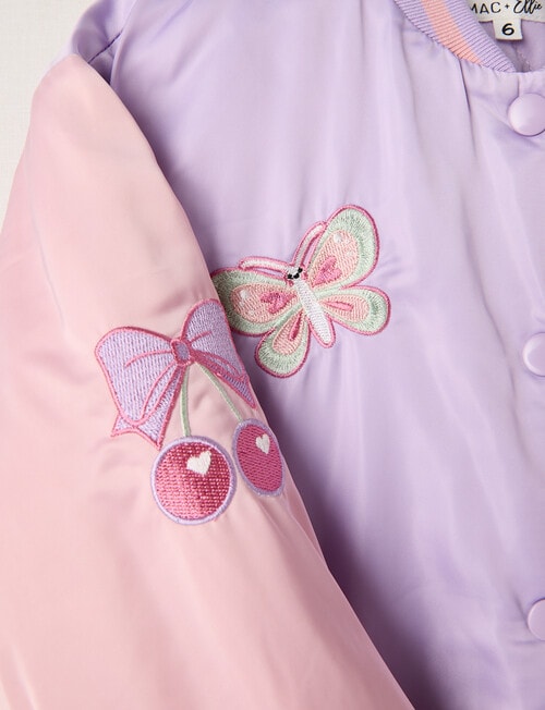 Mac & Ellie Badges Bomber Jacket, Lilac product photo View 04 L