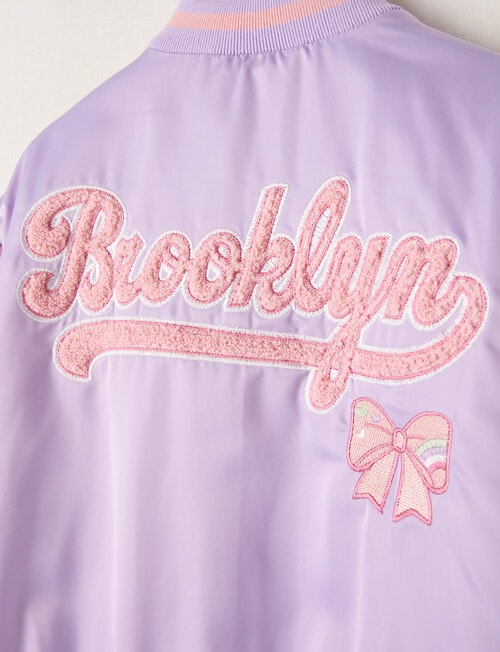 Mac & Ellie Badges Bomber Jacket, Lilac product photo View 05 L