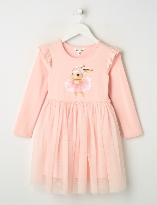 Mac & Ellie Bunny Long Sleeve Tutu Dress, Dusk product photo