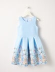 Mac & Ellie Party Collection Bunny Border Print Bow Dress, Light Blue product photo