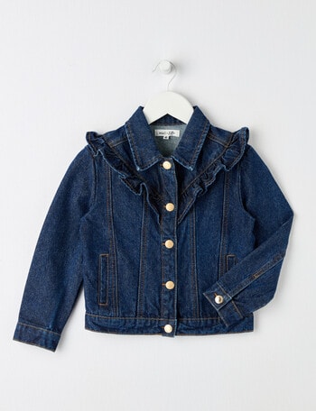 Mac & Ellie Denim Frill Jacket, Indigo Blue product photo