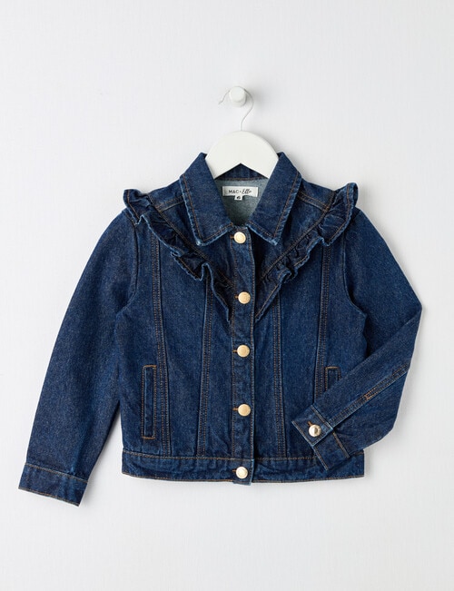 Mac & Ellie Denim Frill Jacket, Indigo Blue product photo