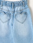 Mac & Ellie Heart Pocket Paperbag Jean, Light Blue product photo View 02 S