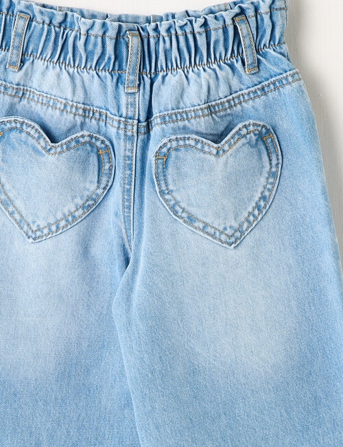 Mac & Ellie Heart Pocket Paperbag Jean, Light Blue product photo View 02 L