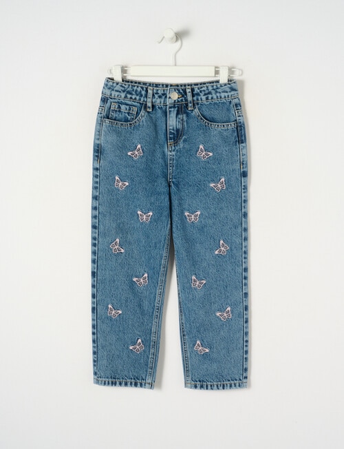 Mac & Ellie Butterfly Mom Jean, Mid Blue product photo