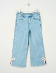 Mac & Ellie Bow Hem Wide Leg Jean, Light Blue product photo