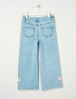 Mac & Ellie Bow Hem Wide Leg Jean, Light Blue product photo View 02 S