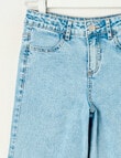 Mac & Ellie Bow Hem Wide Leg Jean, Light Blue product photo View 03 S