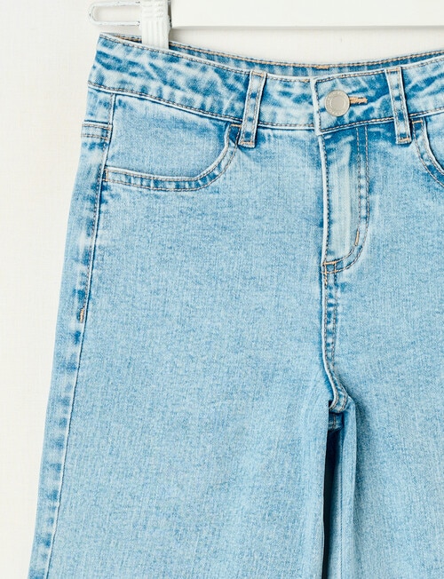 Mac & Ellie Bow Hem Wide Leg Jean, Light Blue product photo View 03 L