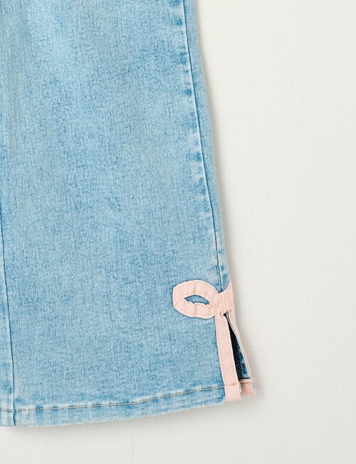 Mac & Ellie Bow Hem Wide Leg Jean, Light Blue product photo View 04 L