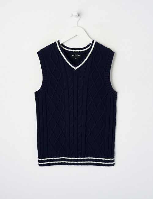 No Issue Cable Vest, Navy product photo