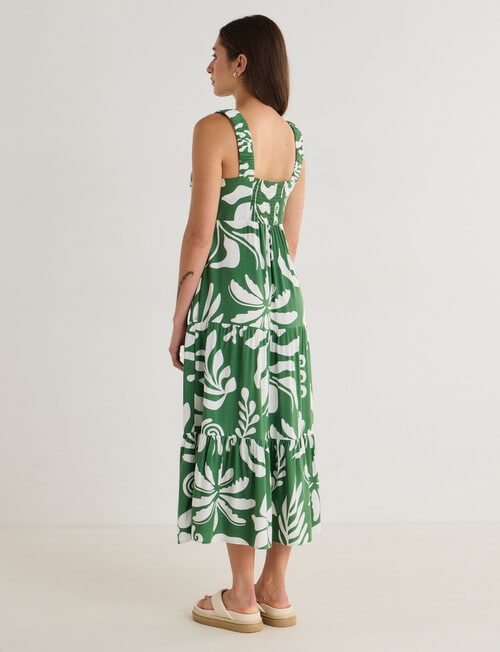 Zest Holiday Tiered Maxi Dress, Leaf product photo View 02 L