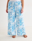 Zest Linen Wide Leg Pant, Tile Blue & White product photo View 12 S