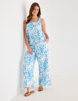 Zest Linen Wide Leg Pant, Tile Blue & White product photo View 13 S