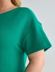 Studio Curve Ribbed Knit Tee, Emerald Green product photo View 05 S