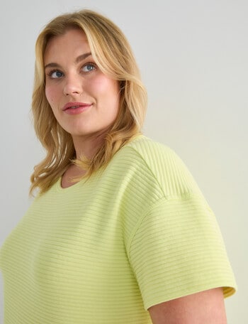 Studio Curve Ribbed Knit Tee, Limoncello product photo