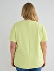 Studio Curve Ribbed Knit Tee, Limoncello product photo View 02 S
