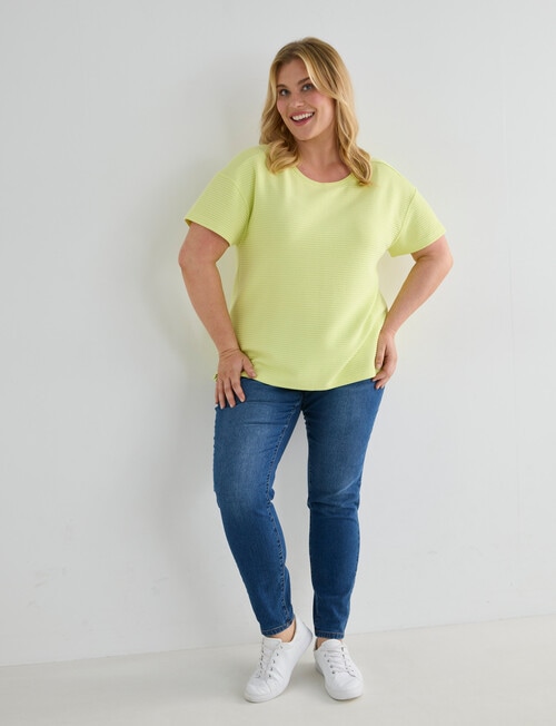 Studio Curve Ribbed Knit Tee, Limoncello product photo View 03 L