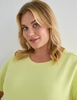 Studio Curve Ribbed Knit Tee, Limoncello product photo View 04 S