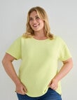 Studio Curve Ribbed Knit Tee, Limoncello product photo View 05 S