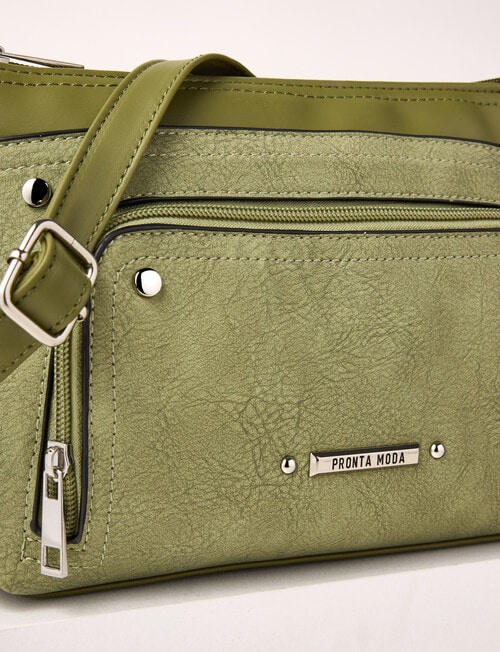 Pronta Moda Vintage Crossbody Bag, Avocado product photo View 03 L
