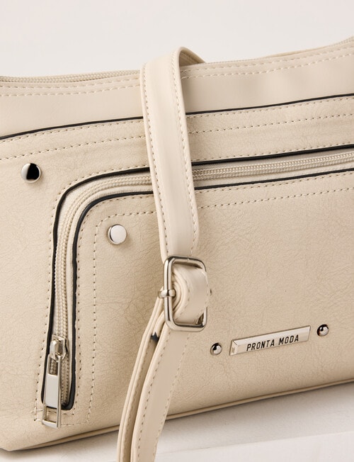 Pronta Moda Vintage Crossbody Bag, Bone product photo View 03 L