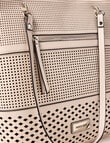 Pronta Moda Laser Cut Tote Bag, Beige product photo View 03 S