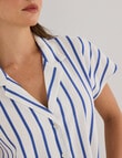 Zest Linen Blend Stripe Shirt, Blue & White product photo View 05 S