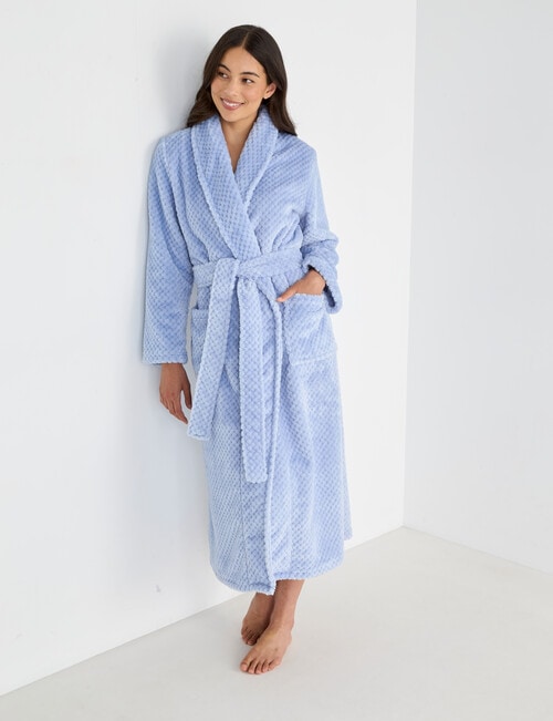 Whistle Sleep Basket Weave Robe, Blue, 8-22 product photo View 03 L