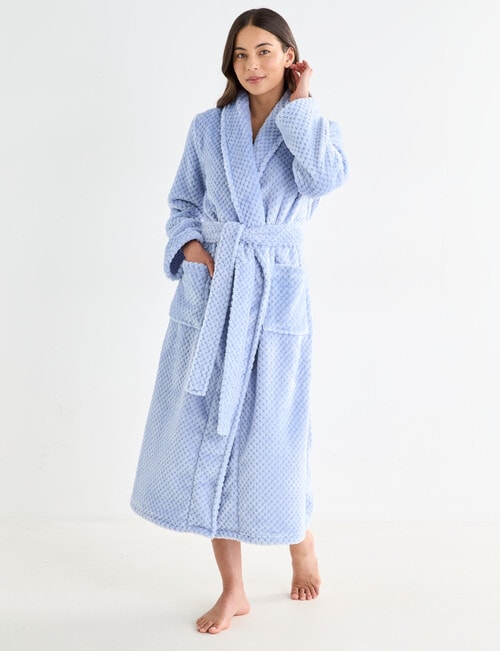 Whistle Sleep Basket Weave Robe, Blue, 8-22 product photo View 07 L